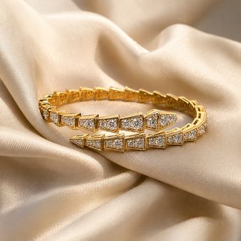 ATJ-066 Diamond Pavé Snake Wrap Bracelet in Silver
