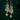 Peacock Diamond, Ruby & Emerald Drop Earrings with Pearl | Yellow Gold