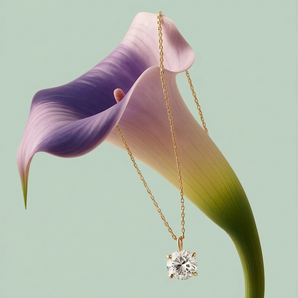 Round Diamond Solitaire Pendant | Yellow Gold