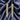 ATJ - 128 yellow gold pavé leaf-vine drop earrings on navy satin